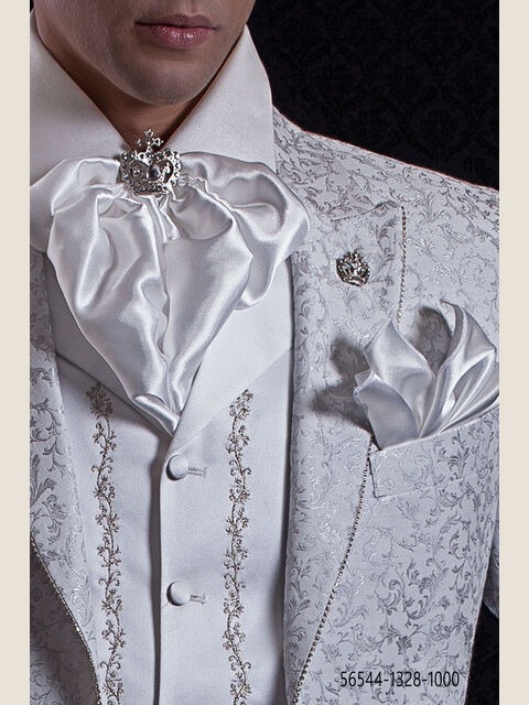 Plastron annodato bianco in raso
