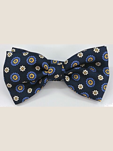 Papillon e Fazzoletto in seta fondo blu