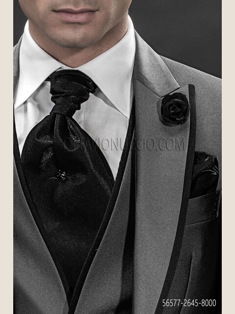 Ascot e fazzoletto in lurex nero