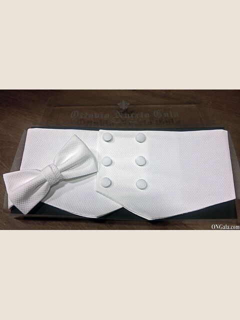 Fascia e Papillon in cotone bianco