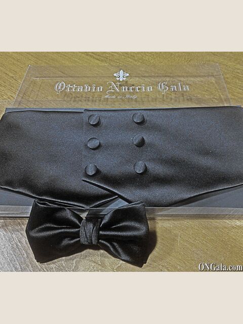 Fascia e Papillon nero in raso