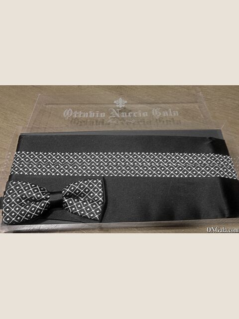 Fascia e Papillon bicolore bianco e nero