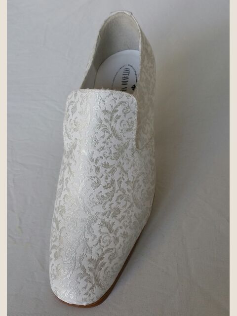 Slipper in tessuto damascato grigio ghiaccio