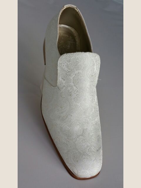 Slipper in tessuto damascato avorio