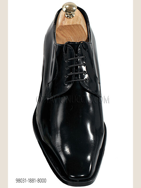 Scarpe stringate pelle spazzolata nera