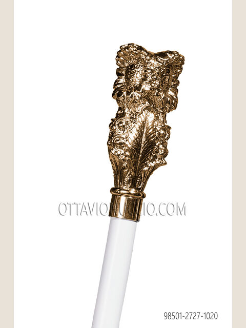 Bastone bianco pomolo oro