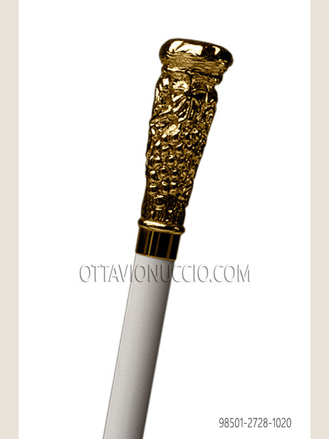 Bastone bianco  pomello oro