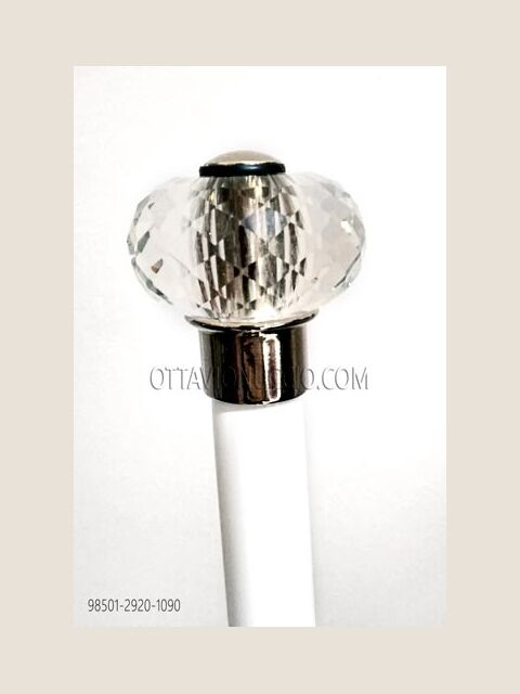 Bastone bianco con pomolo sfera crystal