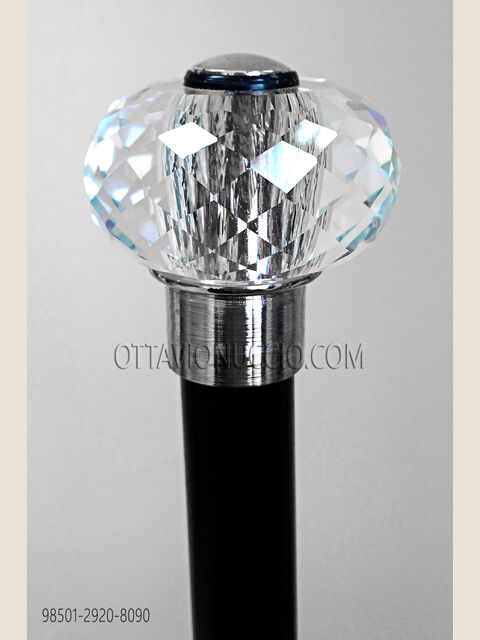 Bastone nero con pomolo sfera crystal