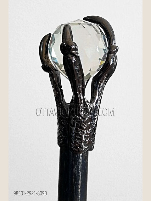 Bastone nero zampa canna fucile sfera crystal