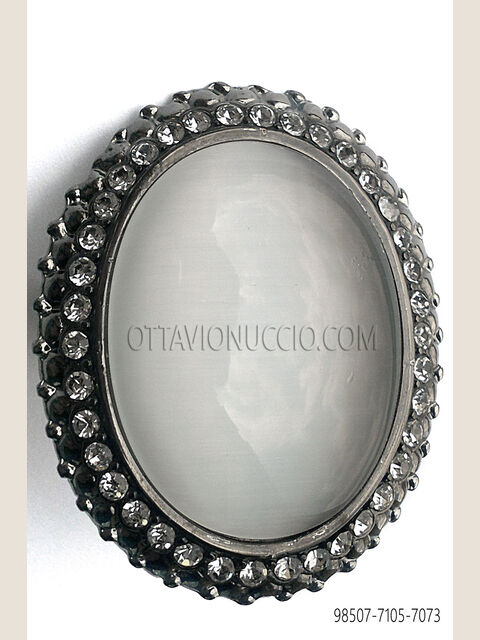 Fermanodo con Cammeo grigio e strass crystal