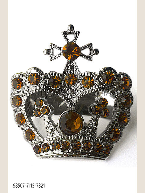 Fermanodo Corona nikel strass topazio