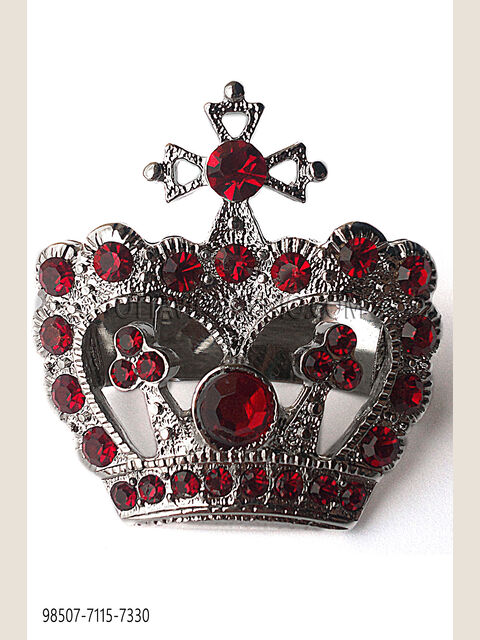Fermanodo Corona nikel strass rosso