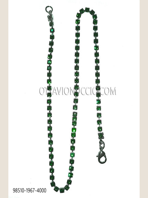 Catenina nikel con strass verdi