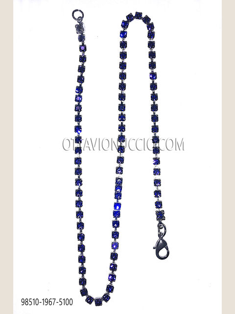 Catenina nikel con strass blu zaffiro