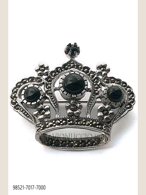 Spilla corona placcata in argento