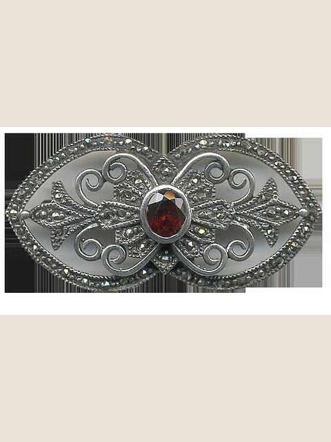 Spilla placcata in argento forma ovale