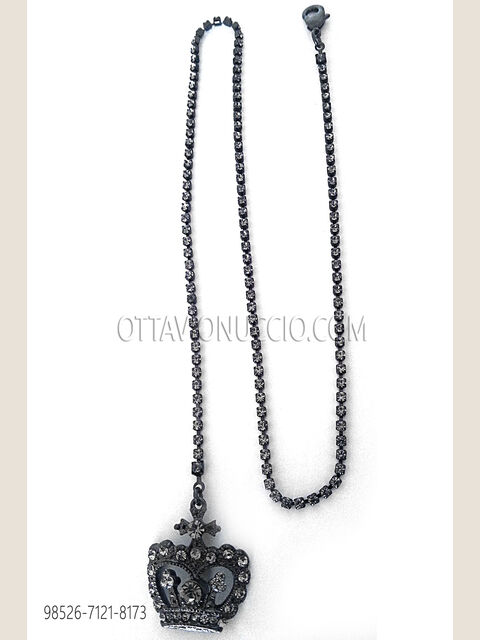Catenina con pendente corona colore argento