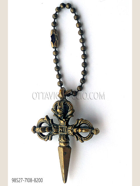 Pendente croce gotica oro antico