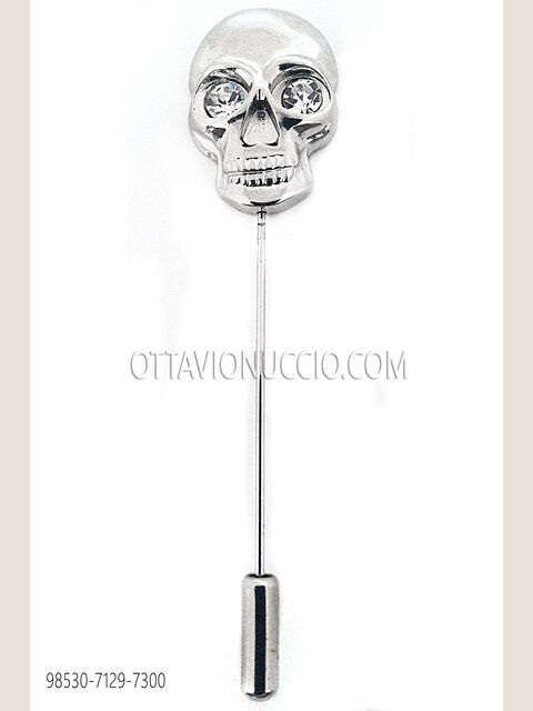 Spillone teschio argento con ossa