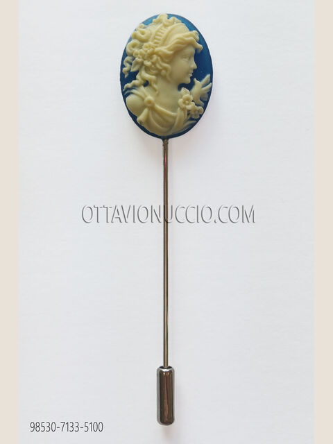 Spillone cammeo blu
