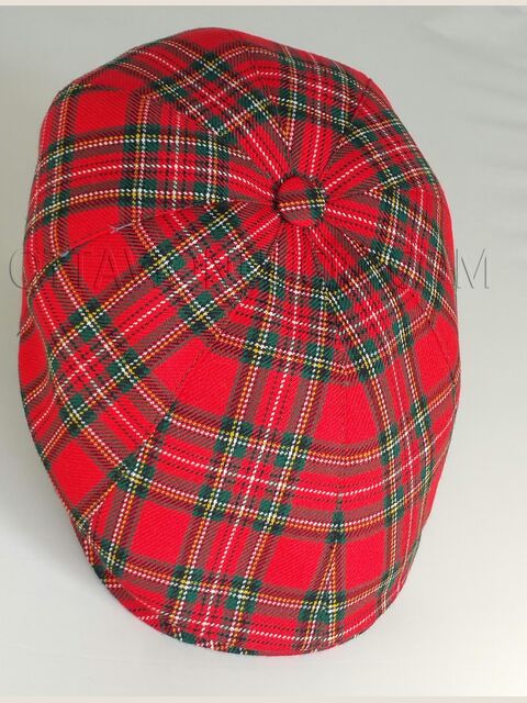 Coppola in tessuto tartan rosso