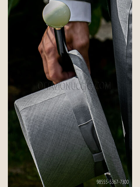 Cilindro in lana seta grigio chiaro
