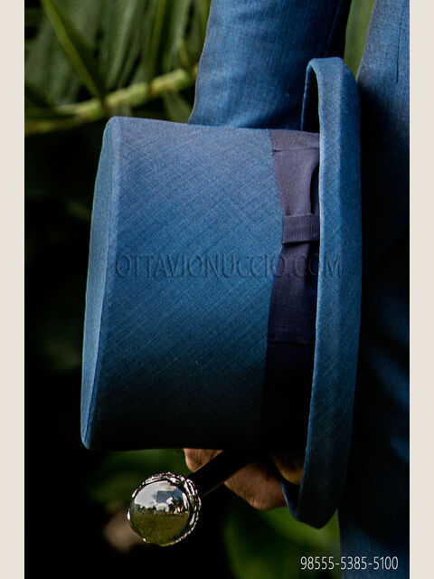 Cilindro in misto lana blu royal