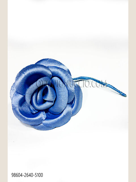 Fiore in raso blu cobalto