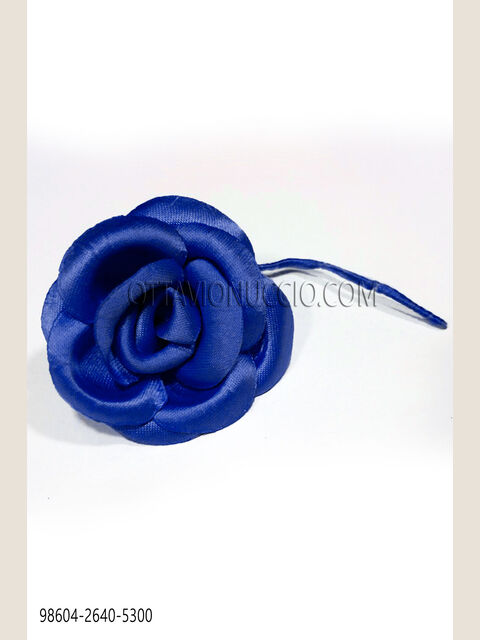 Fiore in raso blu royal