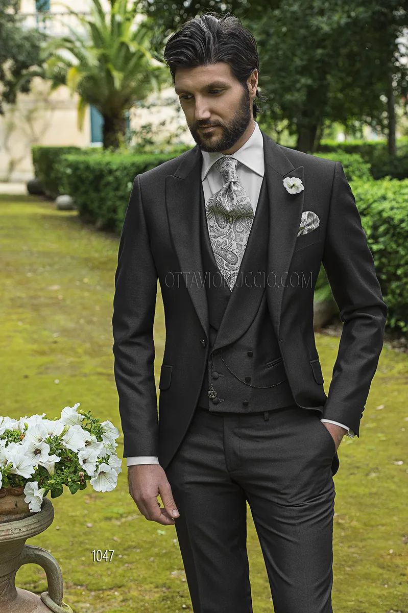 Abito da sposo uomo Demi - Tight grigio antracite 1