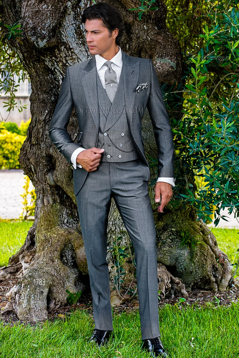 Vestito sposo uomo casual grigio medio 1