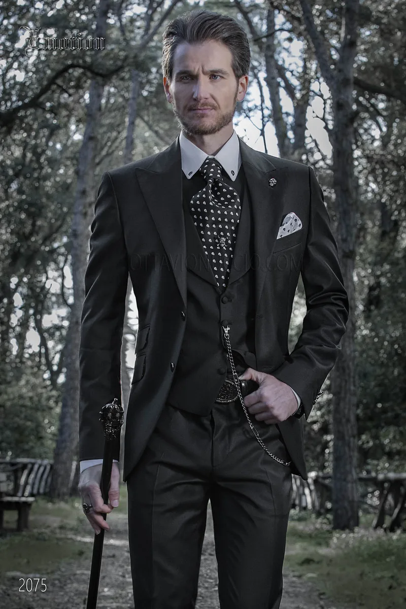 Completo da cerimonia uomo nero, moda sposo 1