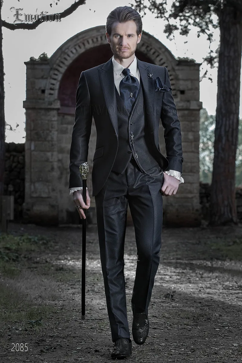 Abito da sposo uomo blu lucido moda | Abito elegante uomo 1