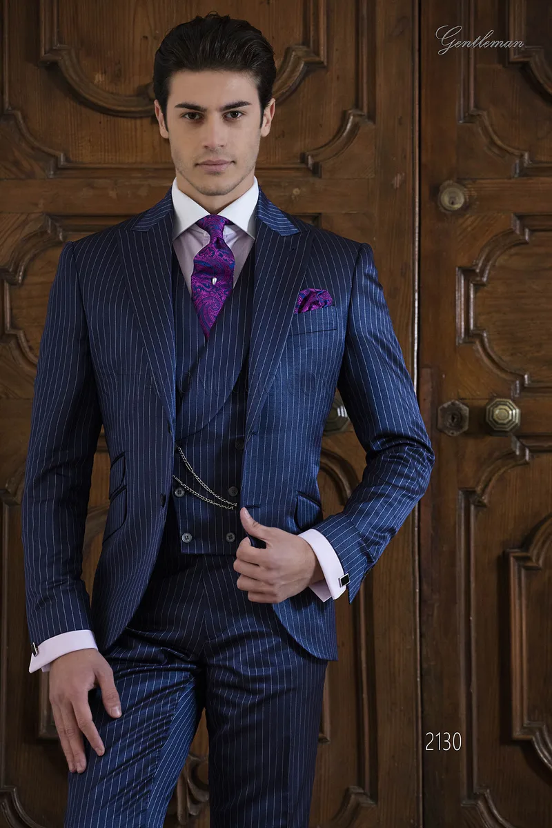 Vestito blu royal fashion da cerimonia uomo 1