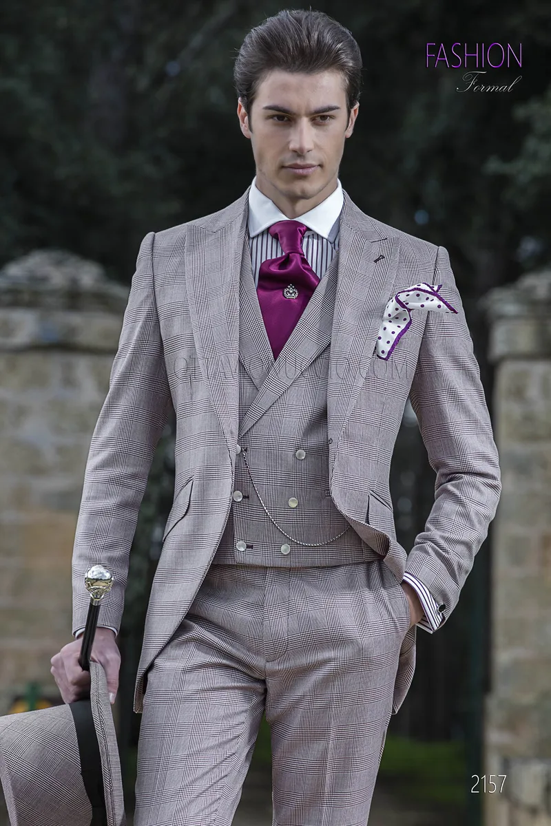 Abito da sposo fashion principe di galles check bordeaux 1