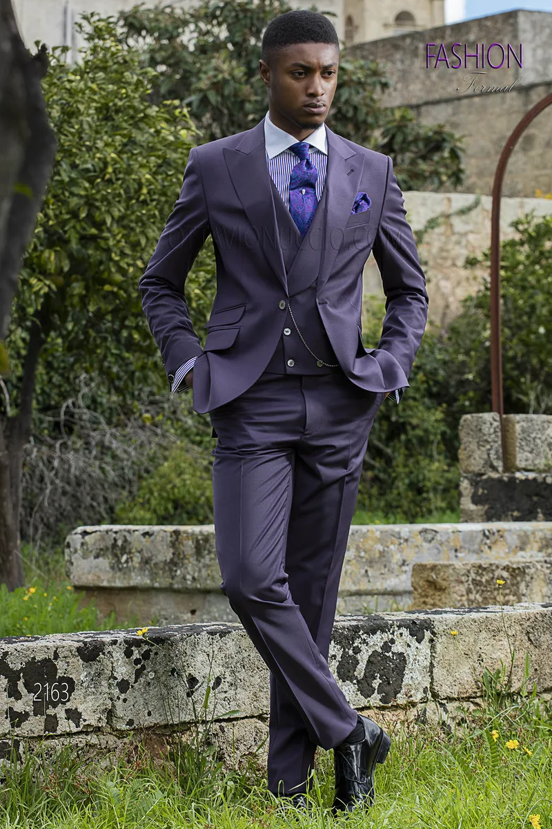 Abito da sposo moda fashion violetto 1
