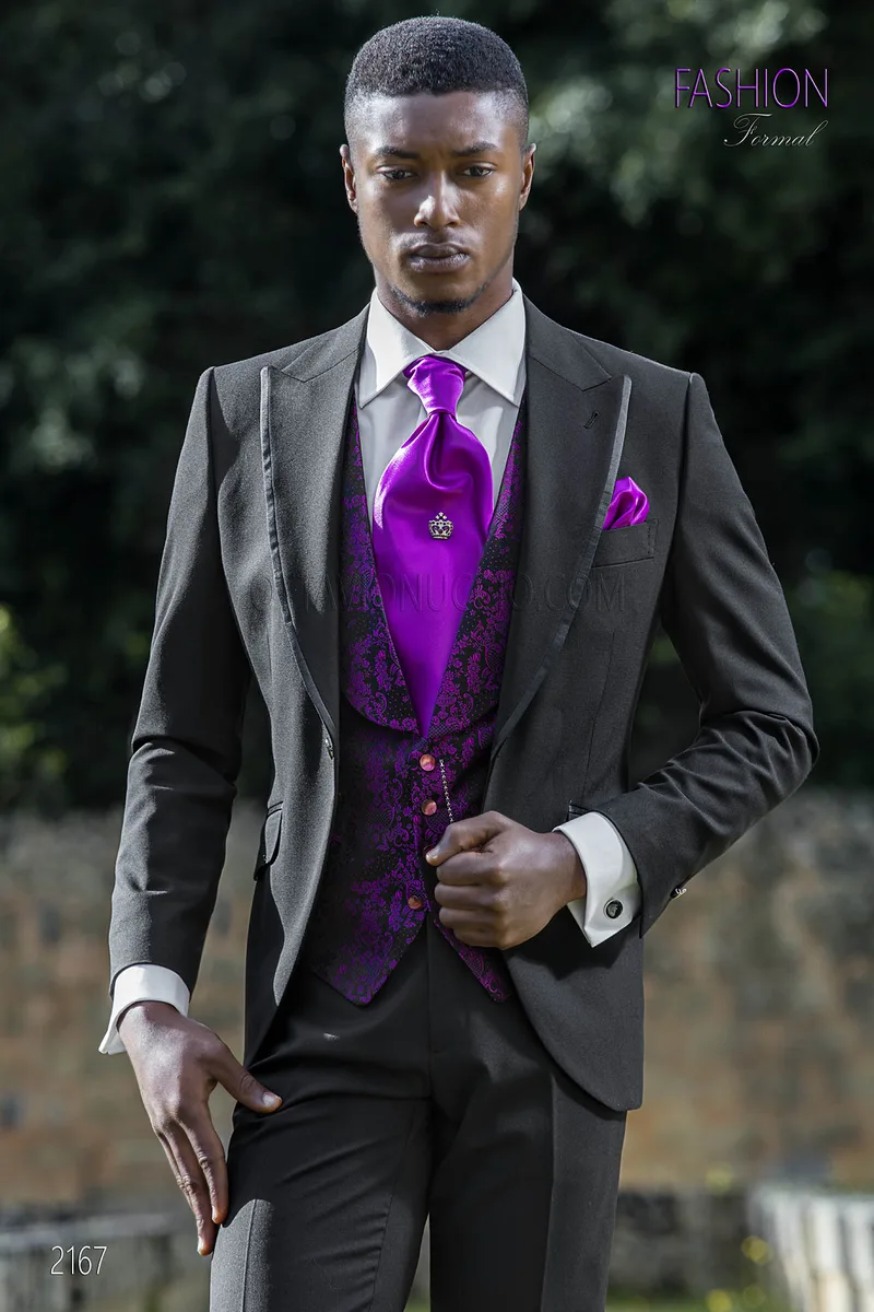 Vestito da sposo uomo fashion nero 1