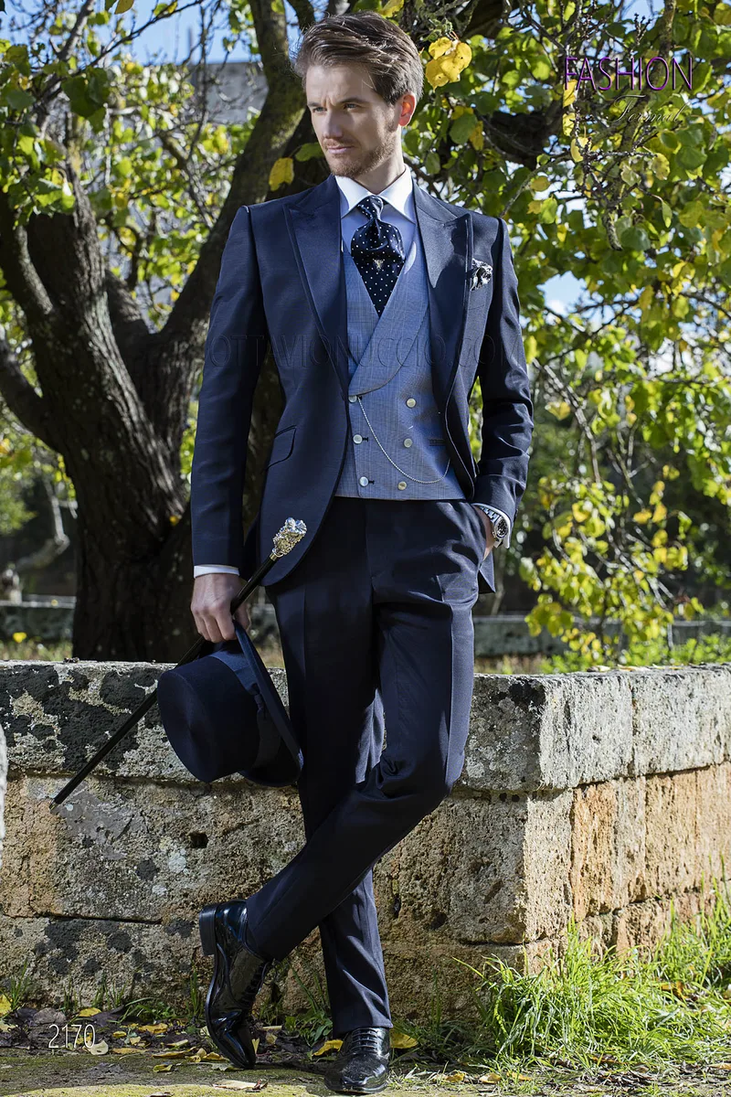 Abito uomo blu da matrimonio sposo 1