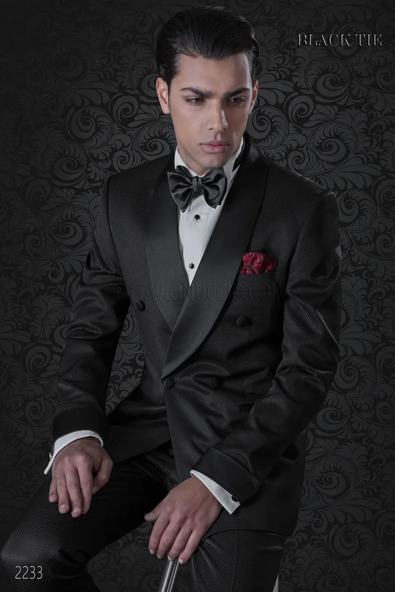 Smoking uomo doppiopetto nero da matrimonio | Abito Gala 1