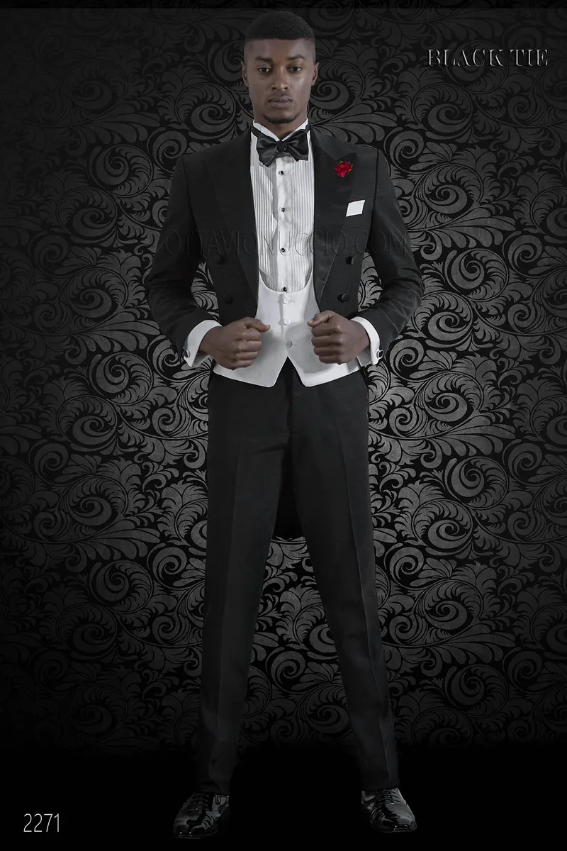 Frack nero stile moderno da matrimonio | Abito uomo elegante 1