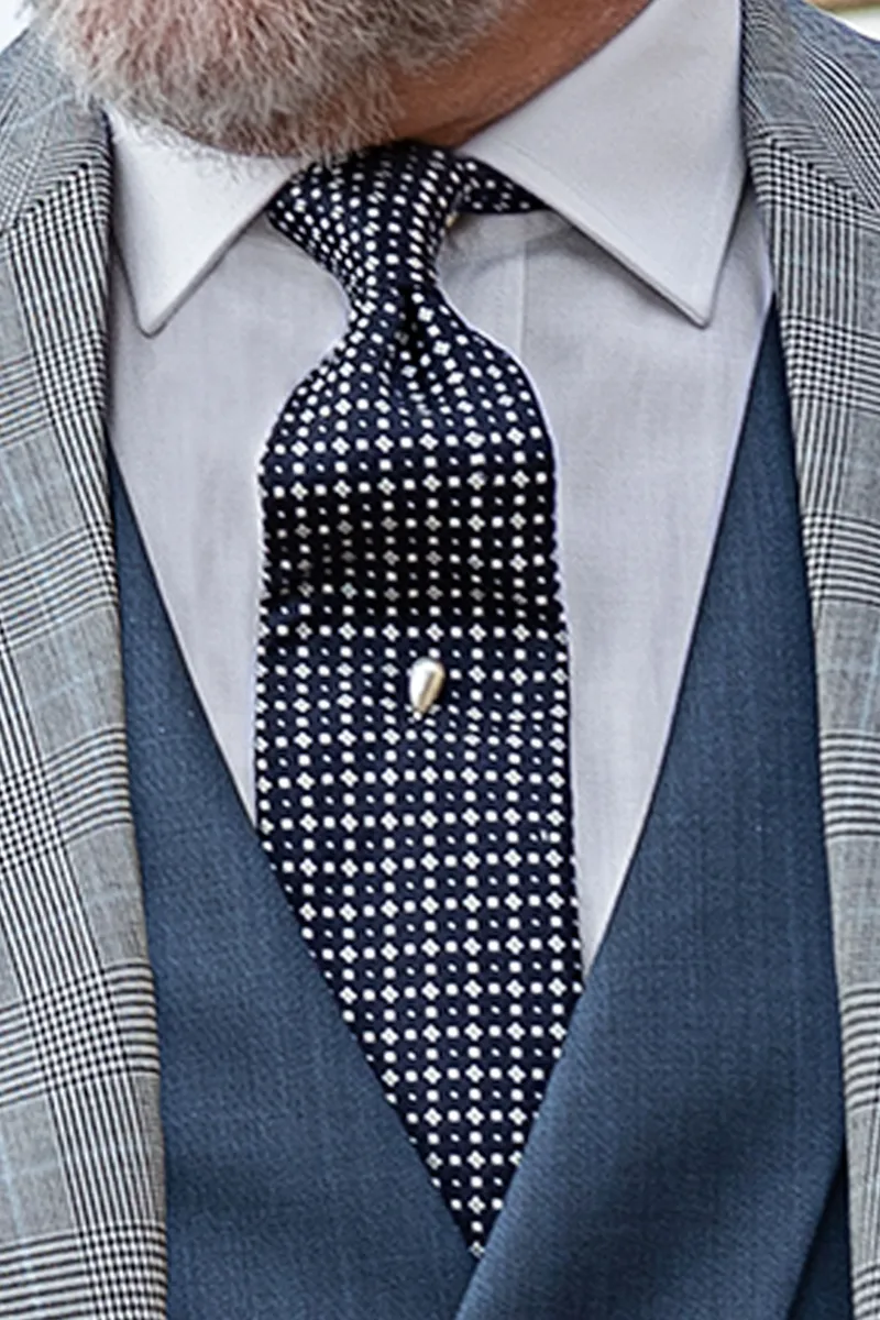Tight principe di galles con gilet e pantalone blu 2