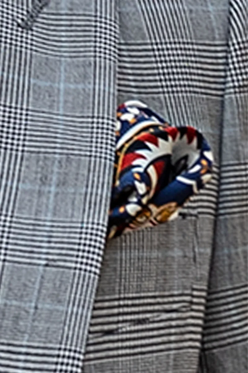 Tight principe di galles con gilet e pantalone blu 4
