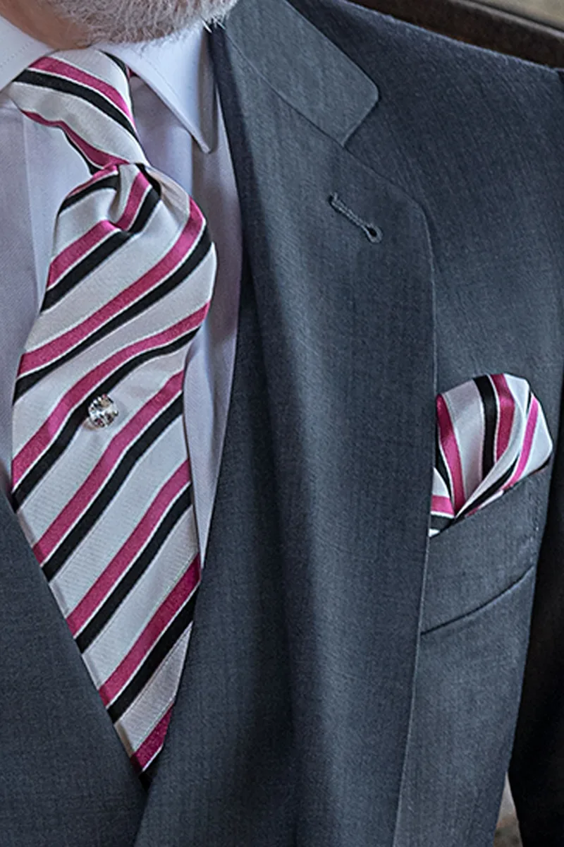 Vestito classico da cerimonia uomo grigio in lana seta 3