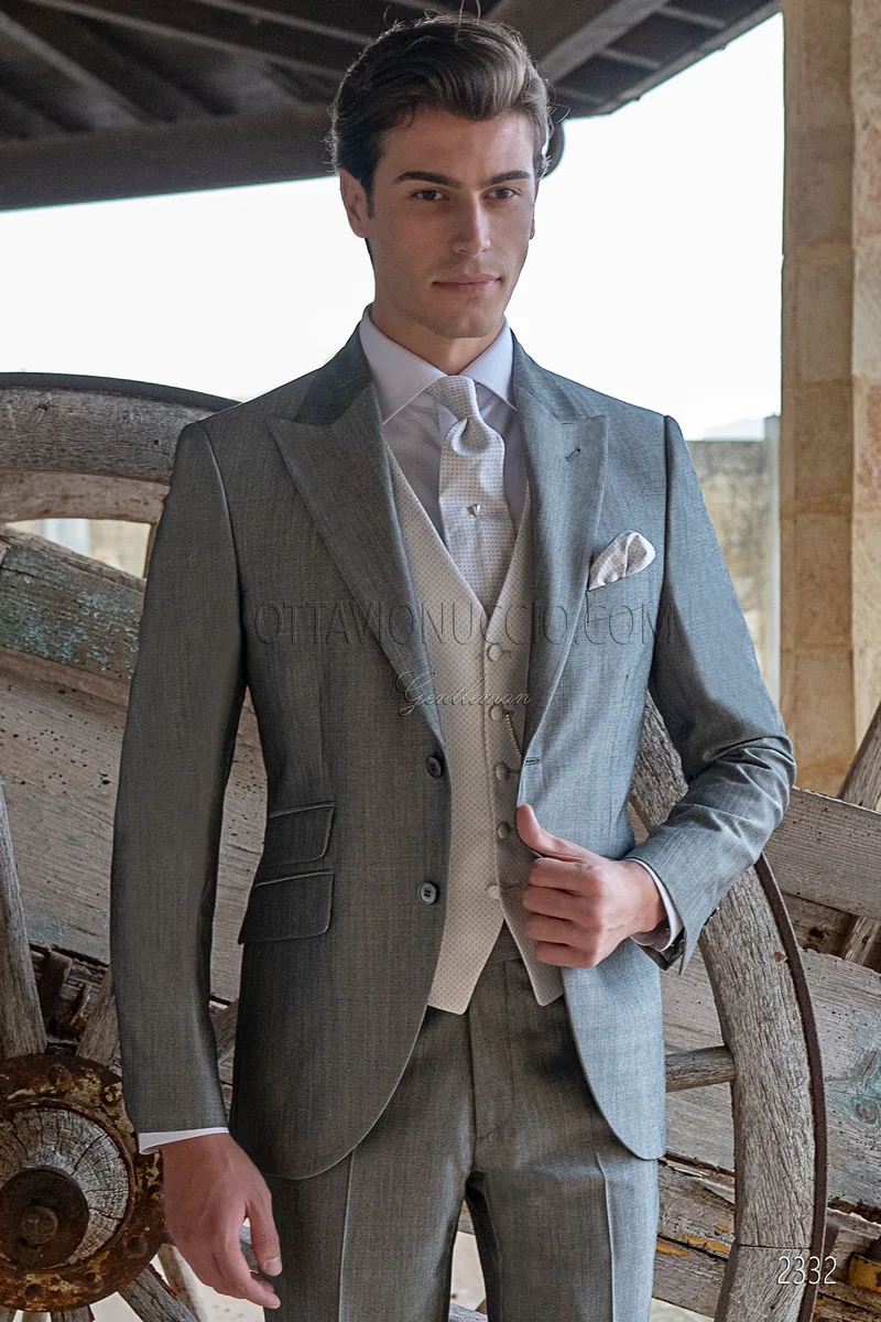 Vestito da cerimonia uomo classico grigio perla 1