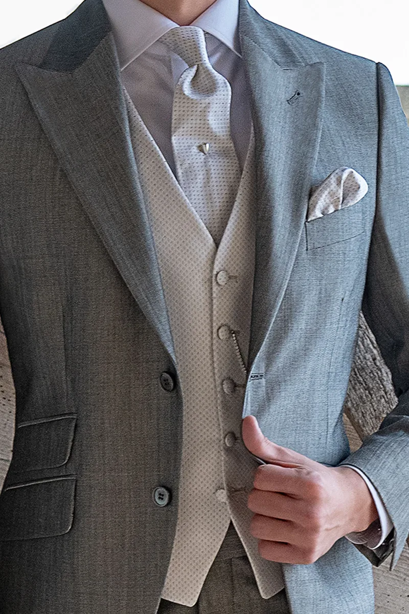 Vestito da cerimonia uomo classico grigio perla 2