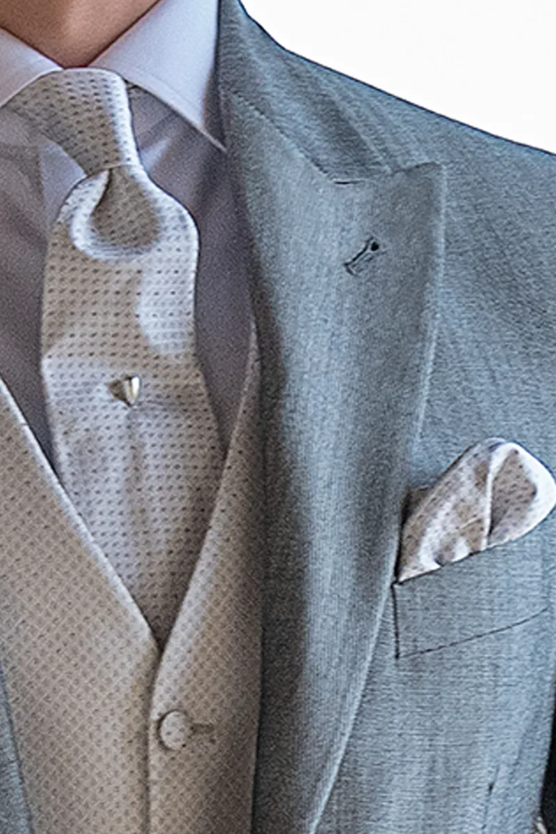 Vestito da cerimonia uomo classico grigio perla 3