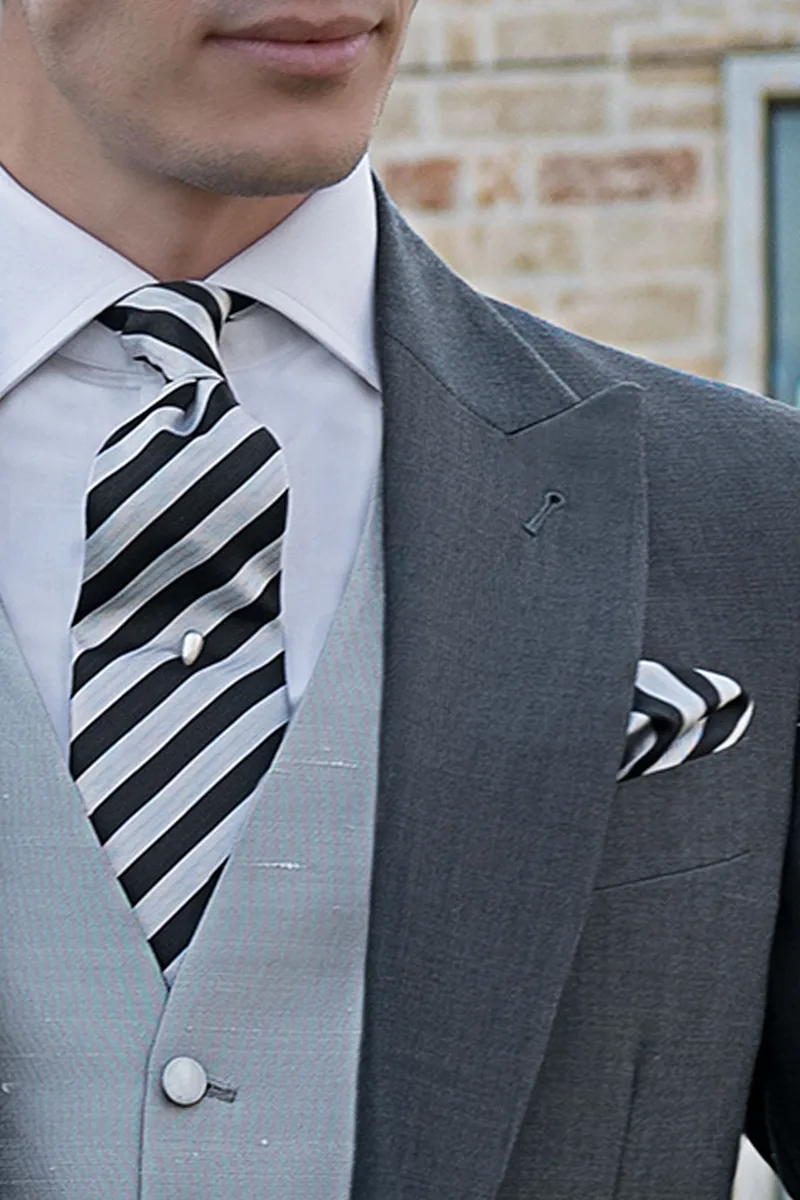 Tight da matrimonio uomo stile english, misto lana grigio 3