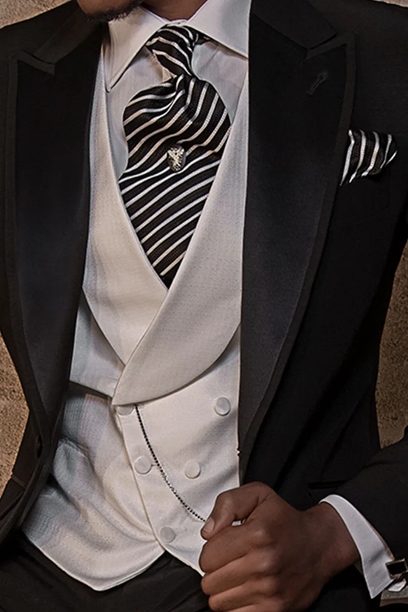 Vestito da cerimonia uomo misto lana nero 2