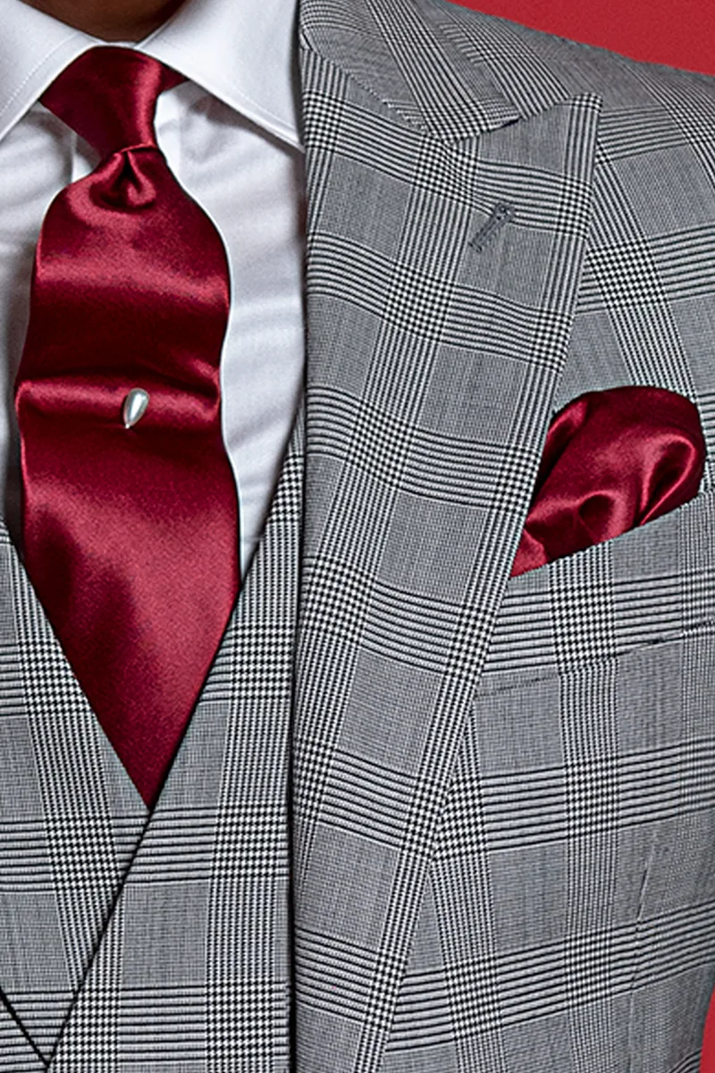Vestito da cerimonia uomo grigio Principe di galles 3